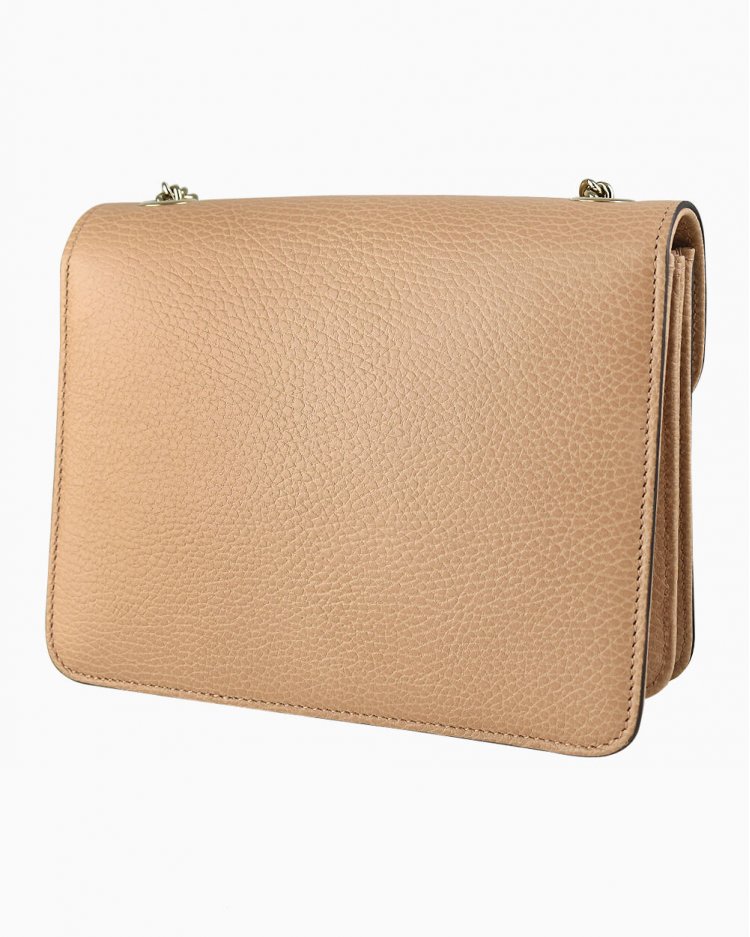 Bolsa Gucci Original Interlocking Calfskin Camel Feminino